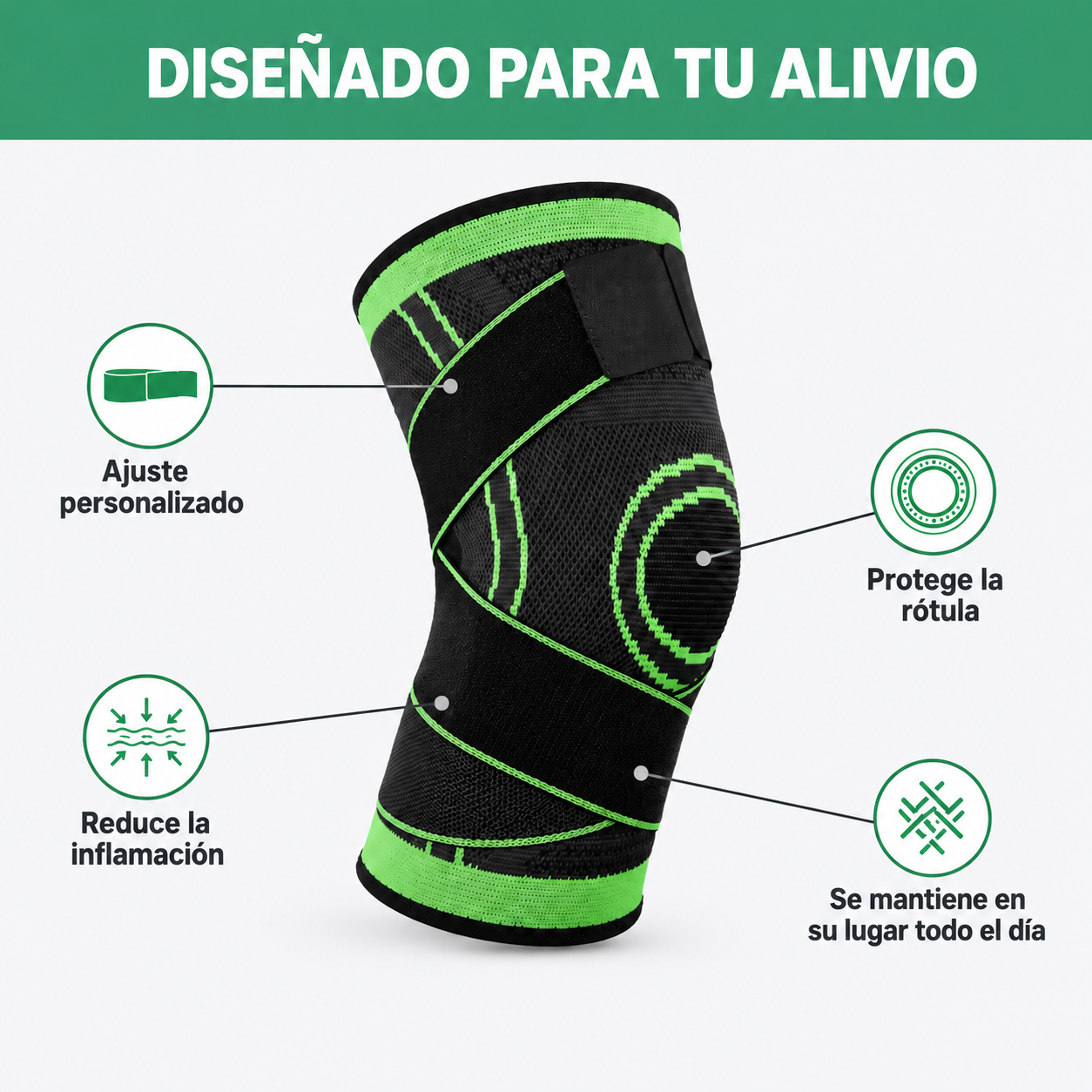 Rodillera de Compresión con Soporte Ajustable